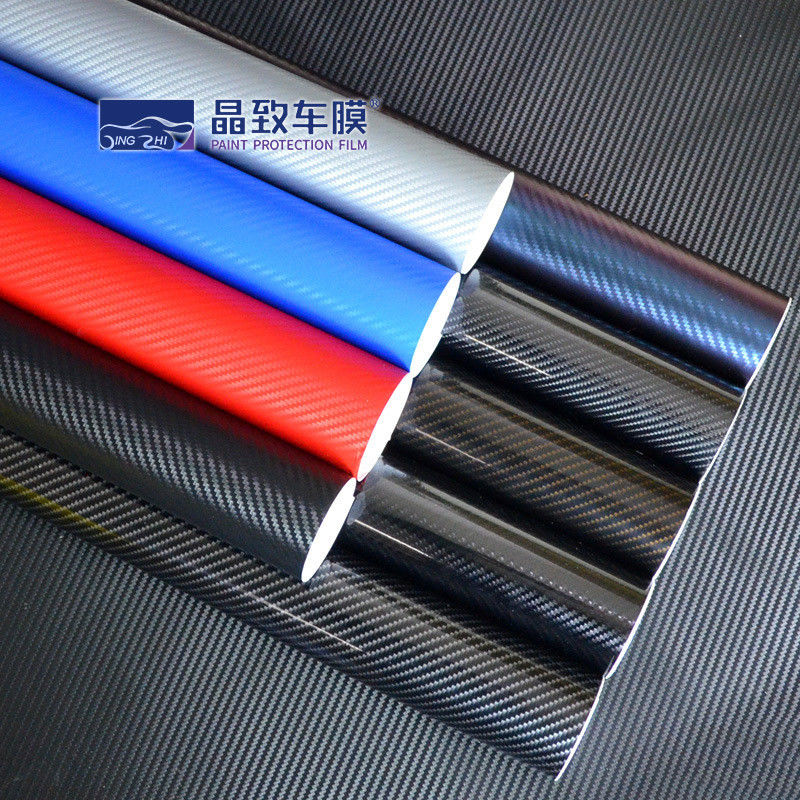 color azul marino de la fibra de carbono de la película 3D del vinilo del ANIMAL DOMÉSTICO del 1.52x30M estirable