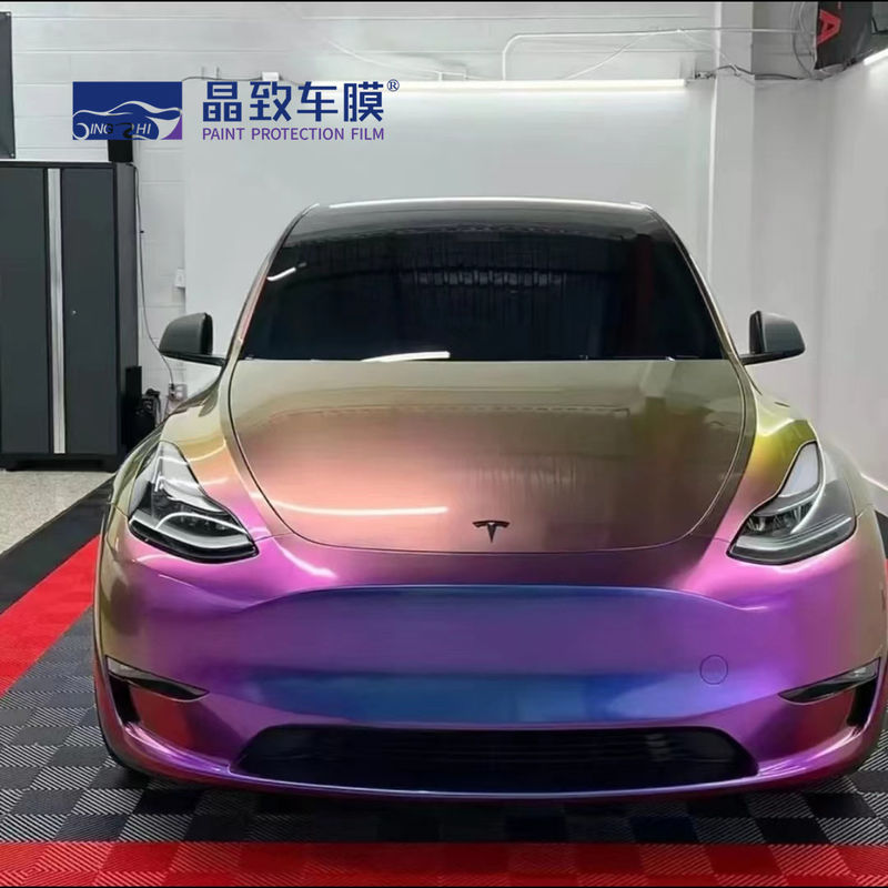 Película de vinilo con revestimiento para coche, súper brillante, elástica, diamante metálico, espacio profundo, camaleón, pegatina para coche