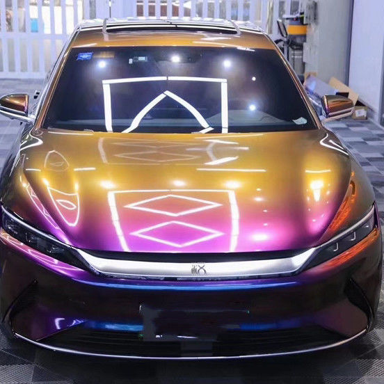 Película de vinilo con revestimiento para coche, súper brillante, elástica, diamante metálico, espacio profundo, camaleón, pegatina para coche