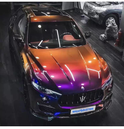 Película de vinilo con revestimiento para coche, súper brillante, elástica, diamante metálico, espacio profundo, camaleón, pegatina para coche