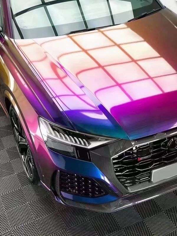Película de vinilo con revestimiento para coche, súper brillante, elástica, diamante metálico, espacio profundo, camaleón, pegatina para coche