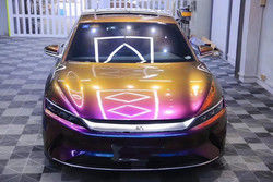 Película de vinilo con revestimiento para coche, súper brillante, elástica, diamante metálico, espacio profundo, camaleón, pegatina para coche