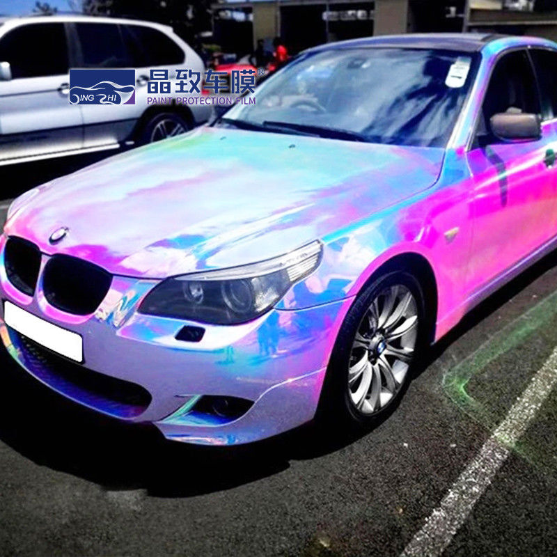 Abrigo estirable del vinilo del camaleón del lustre del PVC, película resistente de la decoración del coche del desgaste