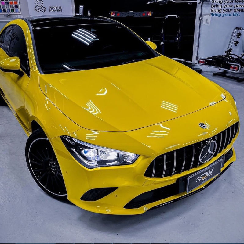 PET Super brillante automotriz cielo azul gris amarillo rojo verde negro envoltura de coche película de vinilo coche pegatina de vinilo de cuerpo completo