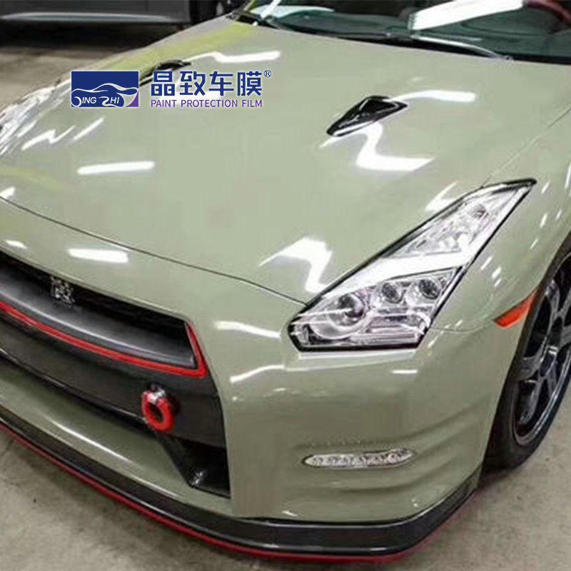 Etiqueta engomada del coche del certificado WRAPMASTER ROHS Película libre del coche de la burbuja de aire Protección clara Envoltura del coche verde caqui