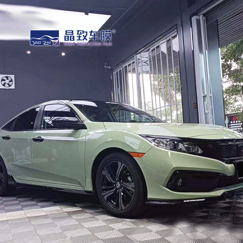 Etiqueta engomada del coche del certificado WRAPMASTER ROHS Película libre del coche de la burbuja de aire Protección clara Envoltura del coche verde caqui