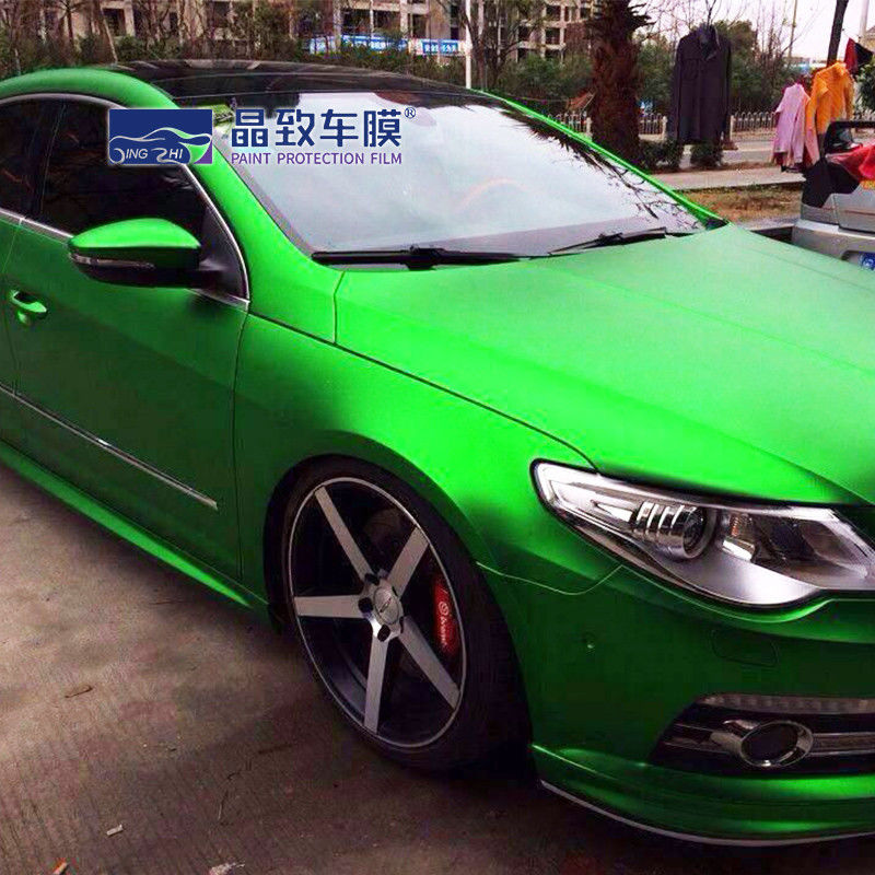 1.52X18M Super Glossy Metallic Midnight Green Car Vinyl Wrap para todo el cuerpo del coche vinilo wrap verde mate